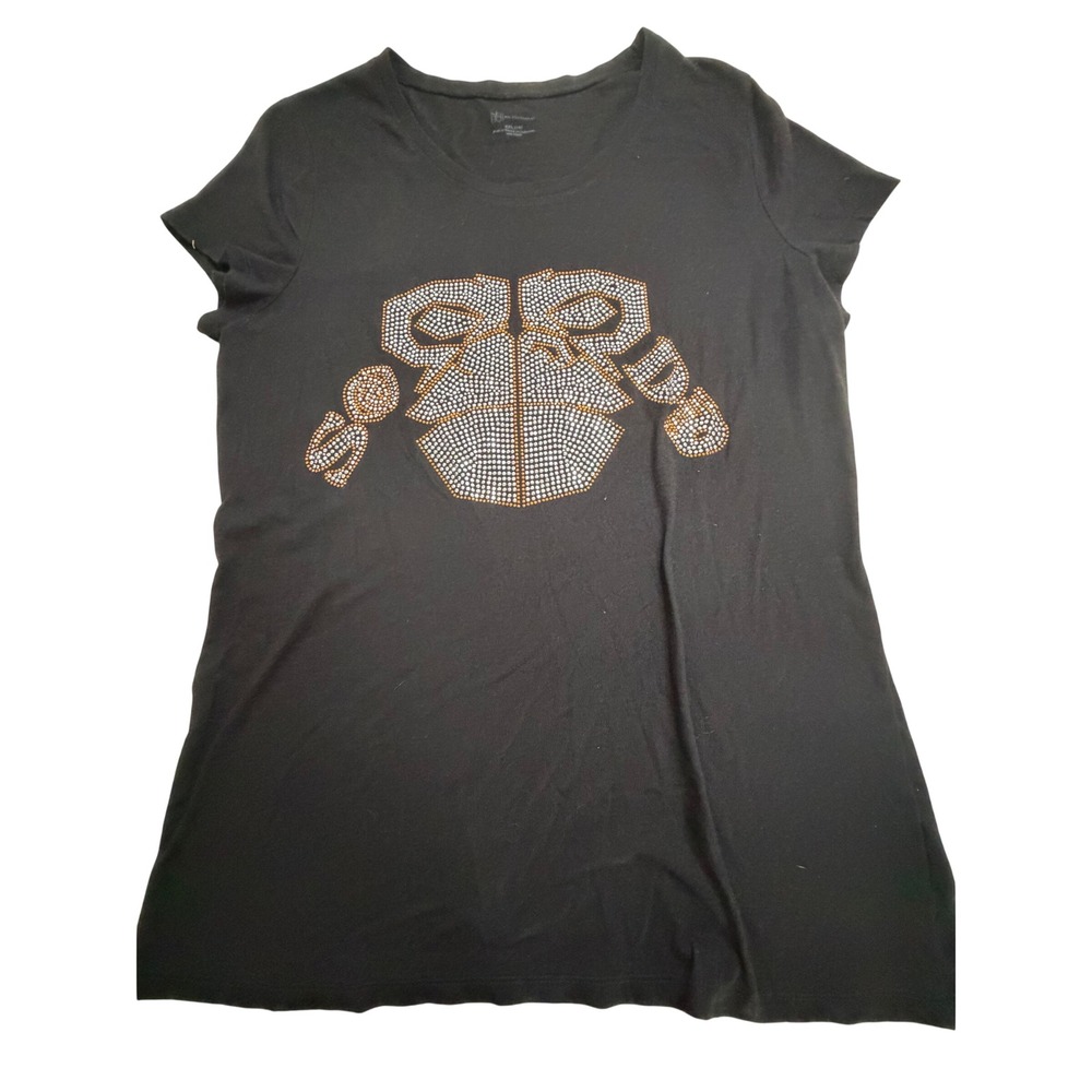 No Boundaries Black Rhinestone Gorilla Graphic Tee XXL 19 Casual Short Sleeve